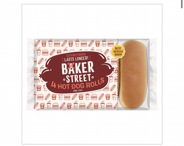Baker Street 4 Hot Dog Rolls Pre-Cut