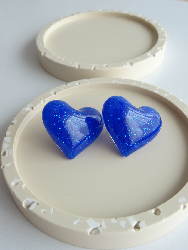 Coeur : Bleu paillettes