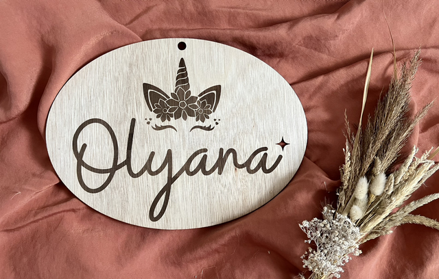 Plaque de porte de chambre avec prénom 