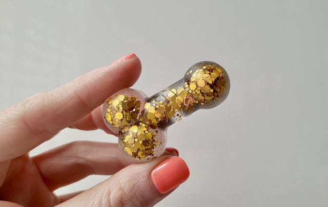 Gold Glitter Penis Magnets