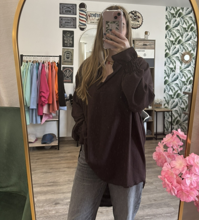 Chemisier fluide marron 