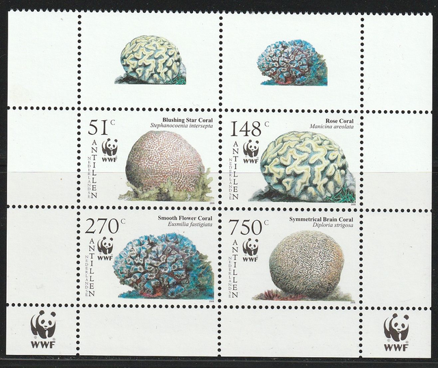 Netherlands Antilles Antillen 2005 WWF Corals MNH