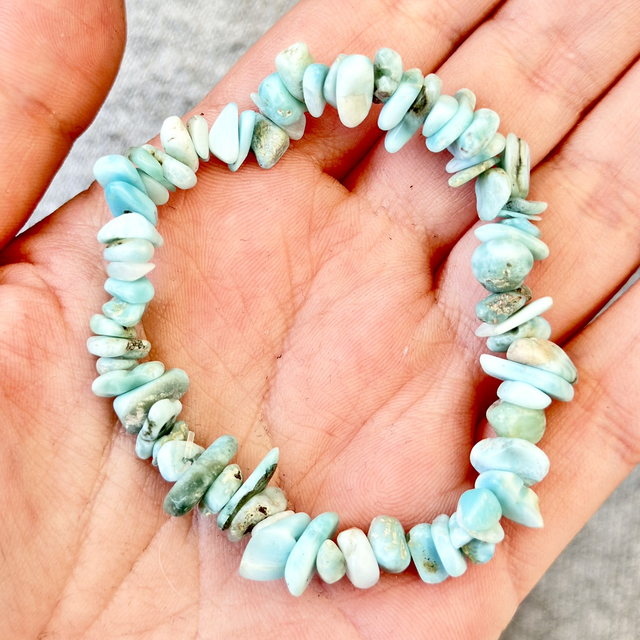Larimar chip bracelet 