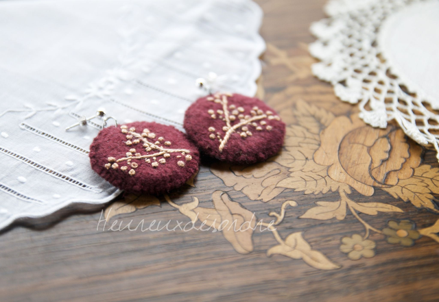 Boucles d'oreilles brodées