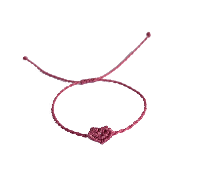 Bracelet micro-macramé cœur 