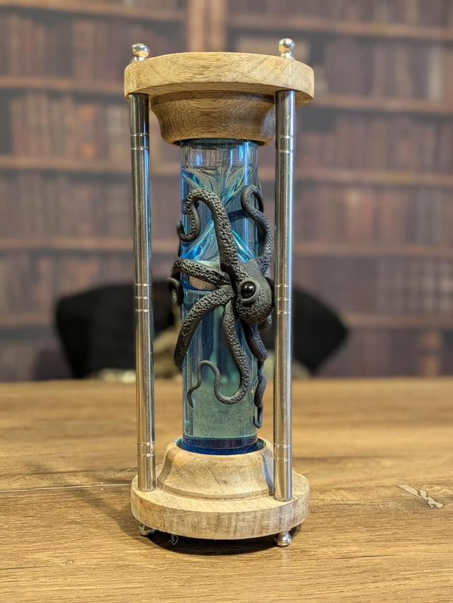 Sablier Tube pieuvre 1mn Bleu