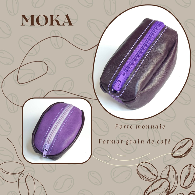 MOKA porte monnaie Grain de café - Violet / Lavande