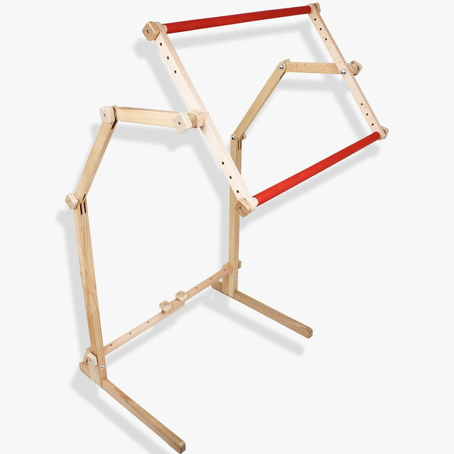 Floor-standing type wooden embroidery stand