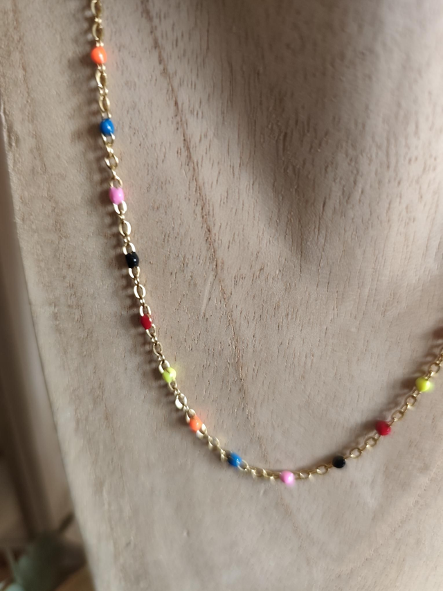 COLLIER ROSAIRE GOLD/ MULTICOLORS 0001119