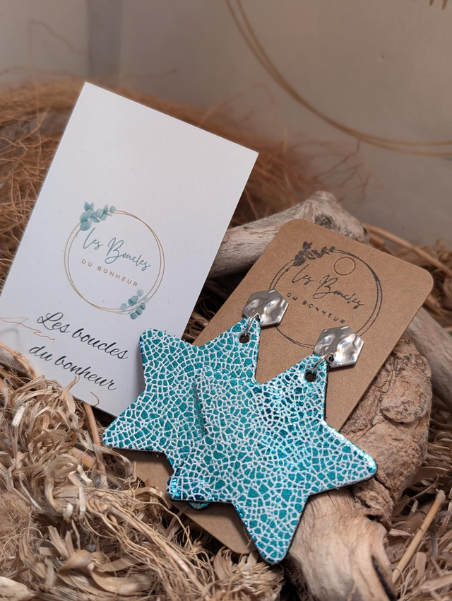 Boucles d&#039;oreilles Étoile turquoise s160