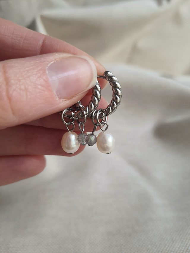 Créoles Givre argentés - Labradorite