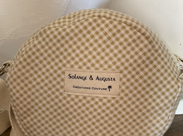 Sac rond vichy beige