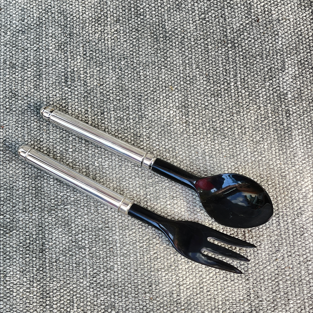 Salatbesteck Silber / Horn 