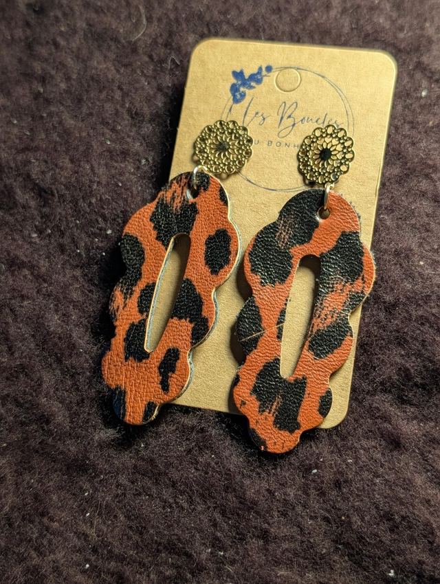 Boucles d'oreilles Charlotine léopard ch010