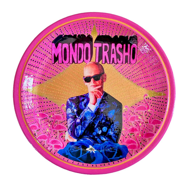 &quot;Mondo Trasho&quot; Pink Upcycled Wall Plate - House of Frisson