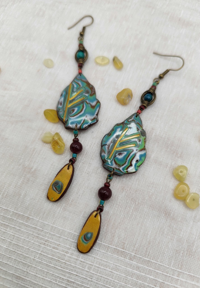 Boucles d’oreilles Fehu – Le feu de la création