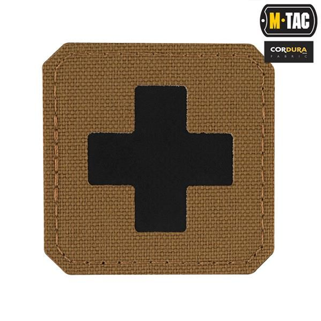 M-Tac Aufnäher Medic Cross Laser Cut Coyote/Black