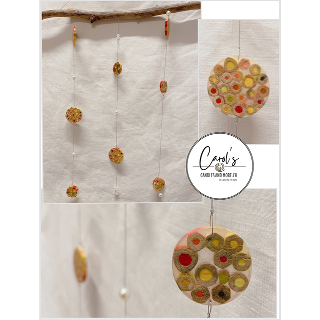 Anhänger Deko Quer "Farbenfroh" Gelb-Töne