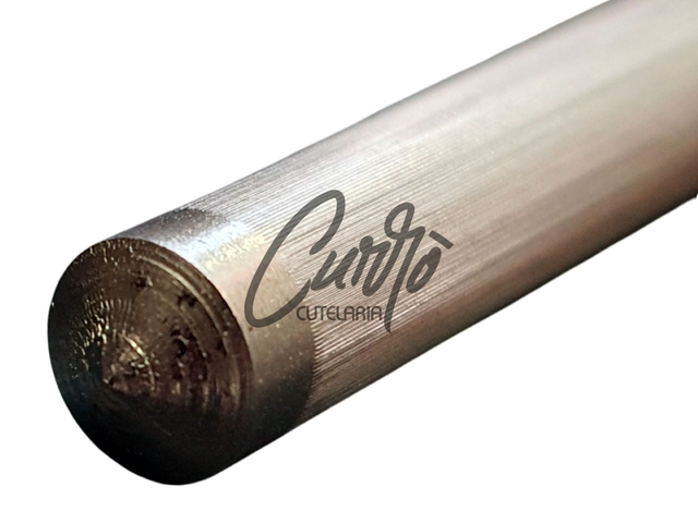 Conjunto Faca Chaira Garfo Elmo Cabo Resina Tipo Madeira Chifre 8"