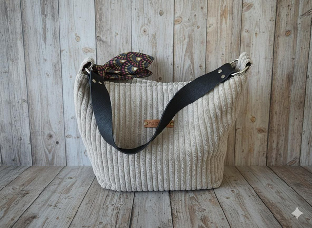 Sac à main porté épaule velours beige