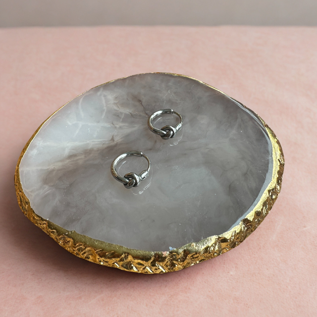 Créoles argentés noeud - Rondes 15 mm