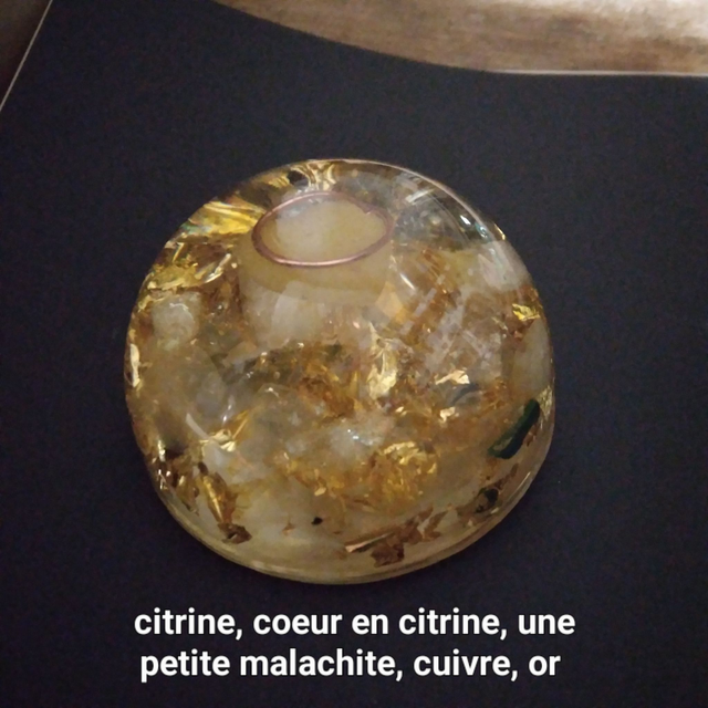 Orgonite demi sphère citrine (1)