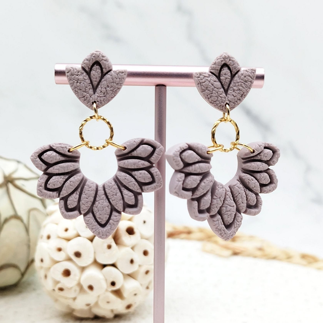 Boucles d'oreilles Feuille "Philoa" Rose Antique Doré
