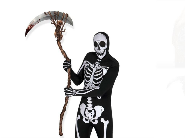 HALLOWEEN , FALCE CON TESCHIO DELLA MORTE CM 150