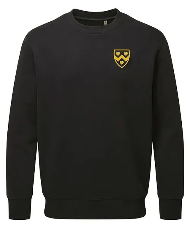 FOS Unisex Black Sweatshirt Yellow Crested