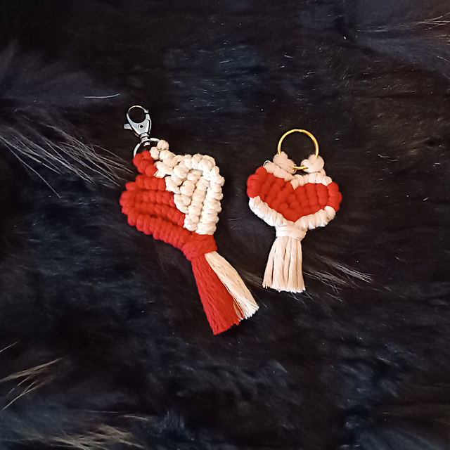 Porte-clés bicolore Coeur