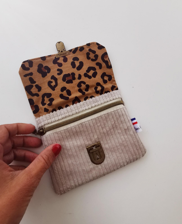 Portefeuille JIMMY velour crème 