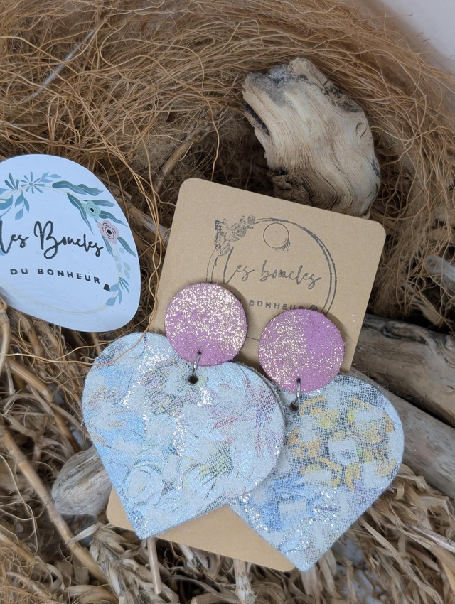 Boucles d&#039;oreilles Coeur ❤️ rose c2026