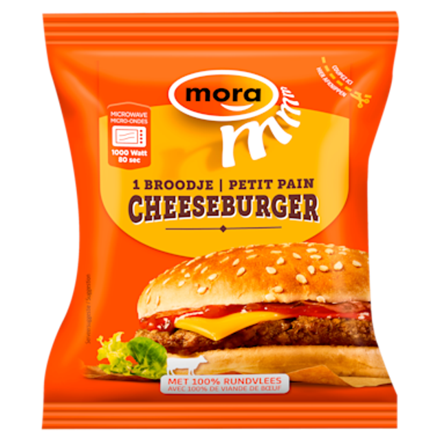 Mora Broodje Cheeseburger 130 gram 