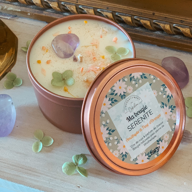 Bougie Sérénité - Améthyste, Fleur d’Oranger