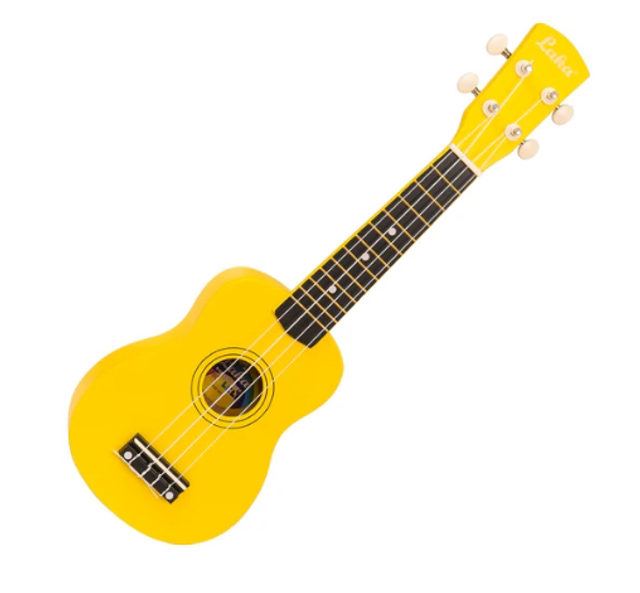 Laka Rainbow Series Soprano Ukulele &amp; Carry Bag ~ Yellow
