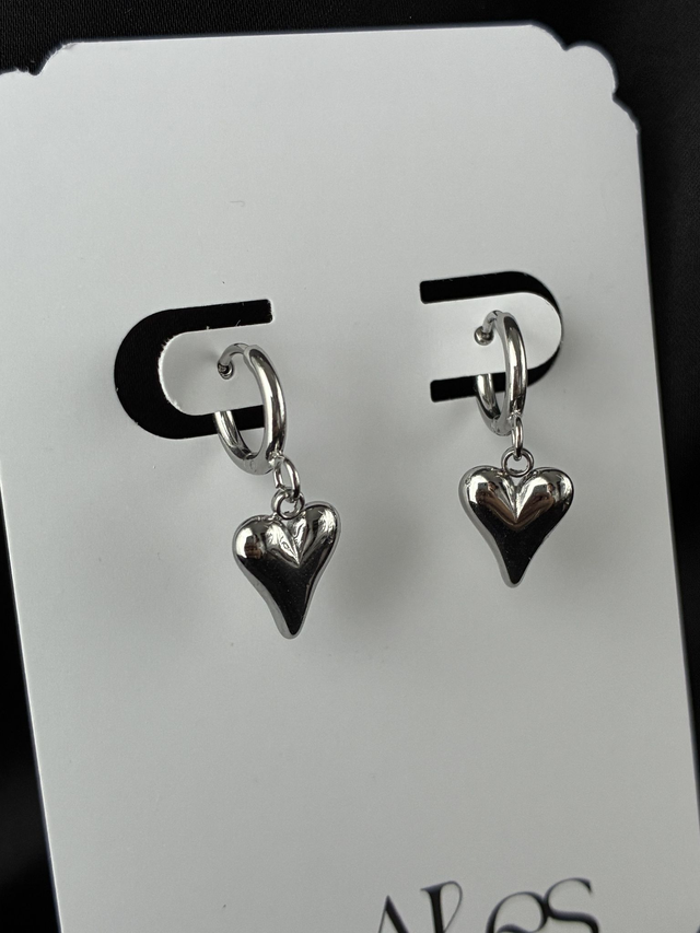 Mini-Créoles Dame de Coeur Argenté