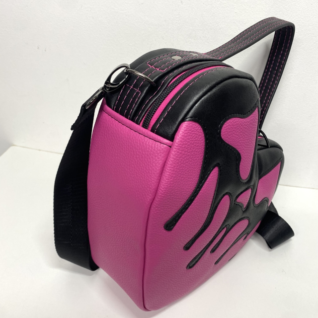 Pink Drippy Pumpkin Heart shaped crossbody Bag