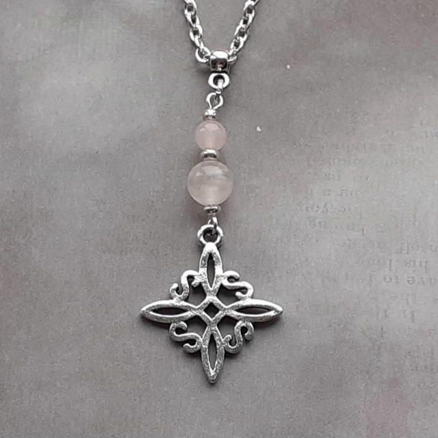 Rose Quartz Witch's Knot Necklace 