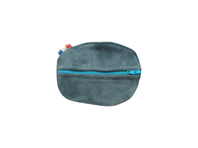 Porte monnaie  en cuir de vachette bleu