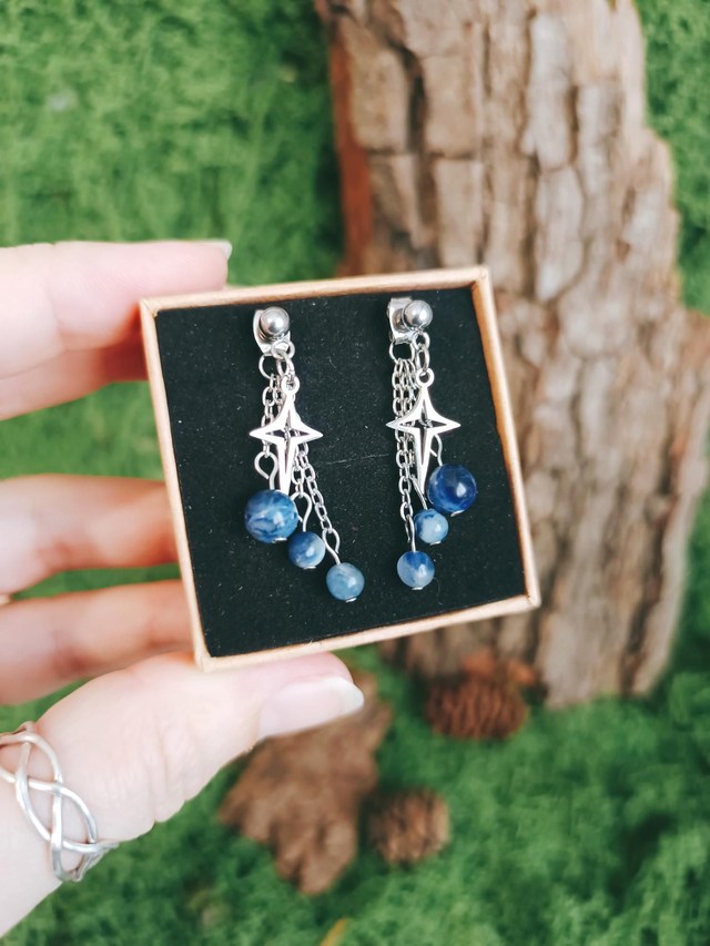 BOUCLES - COSMIC VIBES (argenté/sodalite)