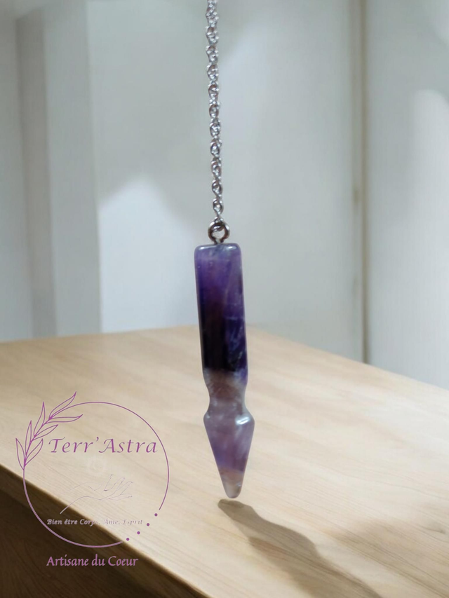 Pendentif pendule en améthyste 
