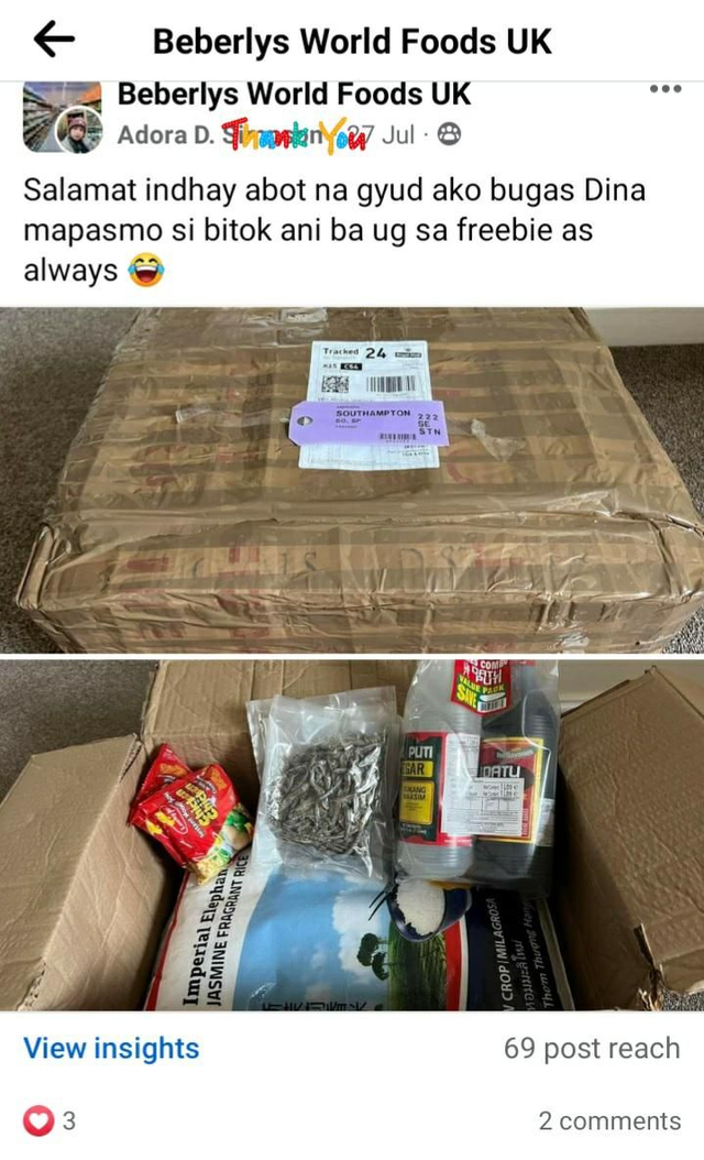 From Customer: MRS ADORA S. ( ENGLAND)