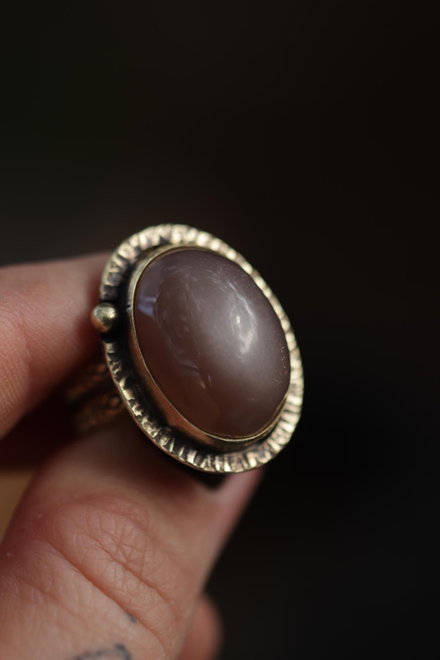 Bague pierre de lune réglable