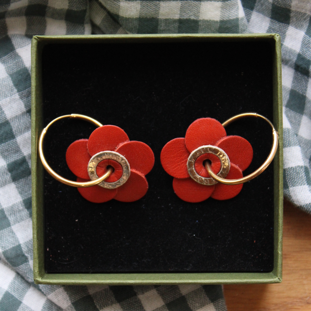 Boucles d’oreilles inspiration coquelicot