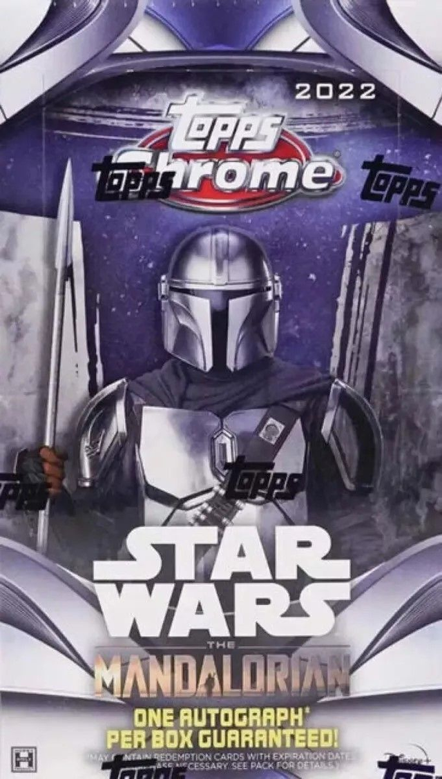 1 box Star Wars the mandalorien topps chrome 2022 18 booster une auto par box