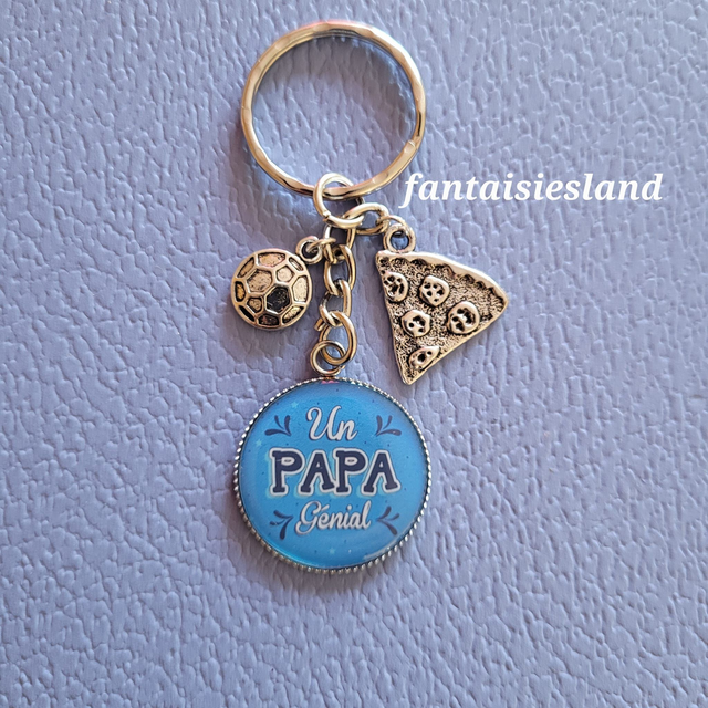 Porte-clés argenté - un papa génial