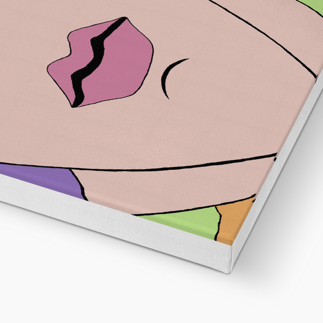 Canvas Wall Art, Supermodel Twiggy, Large Scale Graphical Colourful Artwork, Four Sizes, Part 2 of a Set of 3