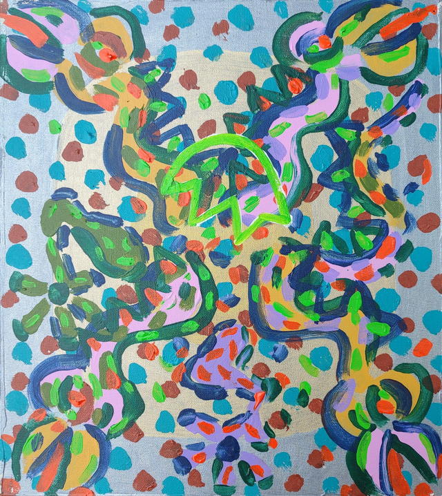 Smoki 46x41 akryl płótno 2018