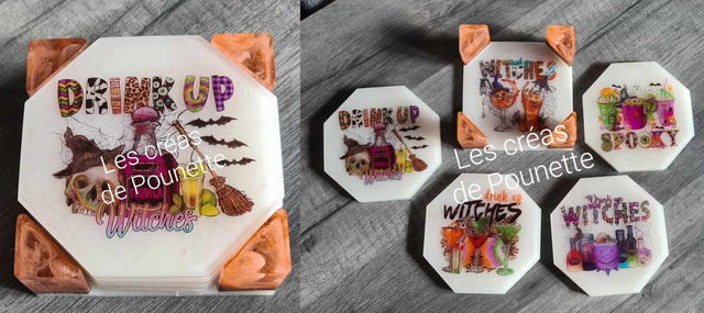 Lot de 4 dessous de verres Halloween