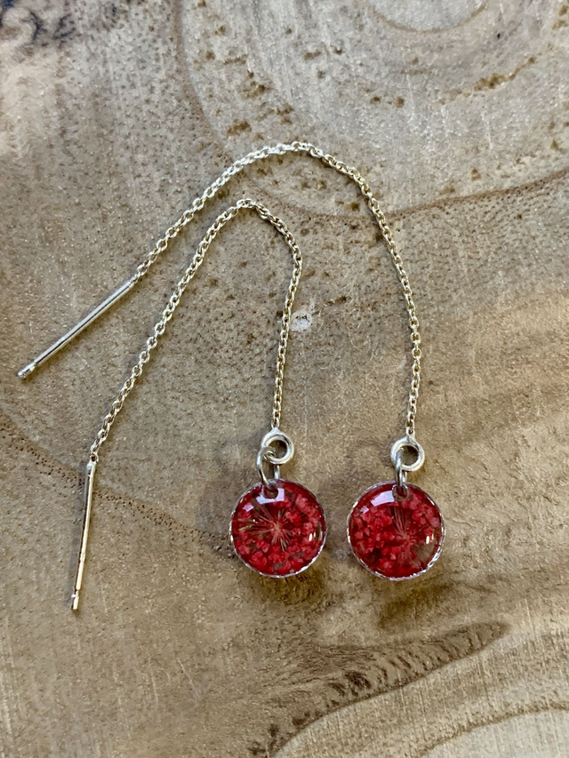 Rouges : boucles d'oreilles réglables en argent